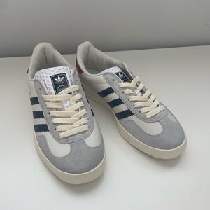Gucci Adidas Men’s Gray and White Sneakers with Blue Accents
